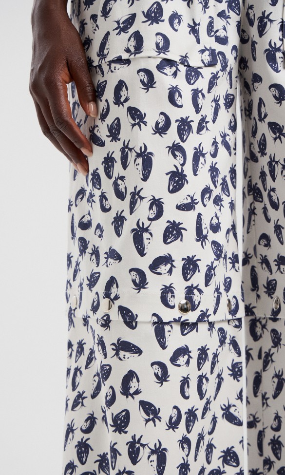 Cotton Pants or Shorts with Snaps Strawberry